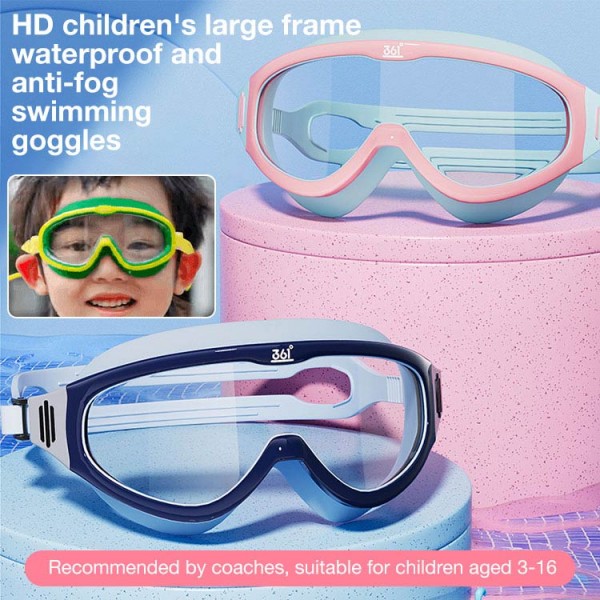 HD children large frame waterproof and anti-fog swimming goggles