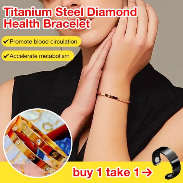 Titanium Steel Diamond Health Bracelet..
