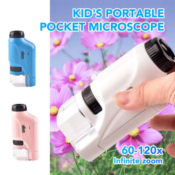 Kid Portable Pocket Microscope With Adjustable Zoom 60-120x