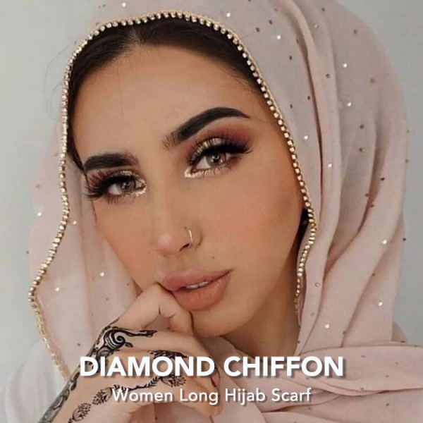 Diamond chiffon Women Long Hijab Scarf..