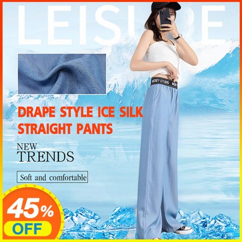 Popular Freezing Drape Style Ice Silk Pants