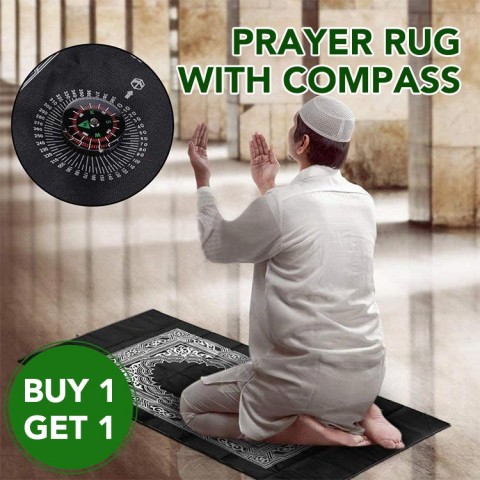 Portable Muslim Prayer Rug with Compass-buy one take one