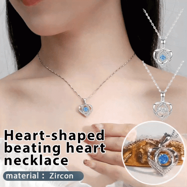 Heart-shaped beating heart necklace..