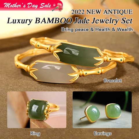 Luxury BAMBOO Jade Jewelry Set