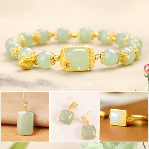 Sugar cube lotus and Tian jade jewelry backup