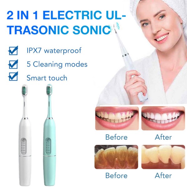 2 in 1 Electric Ultrasonic Sonic Dental ..