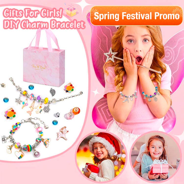 Spring Festival Promo-DIY Pandora Box Charm Bracelet Making Set For Kids-1 set has 3 DIY bracelets