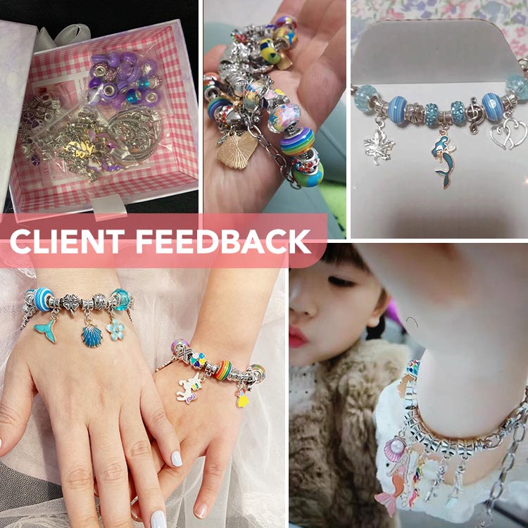 Spring Festival Promo-DIY Pandora Box Charm Bracelet Making Set For Kids-1 set has 3 DIY bracelets