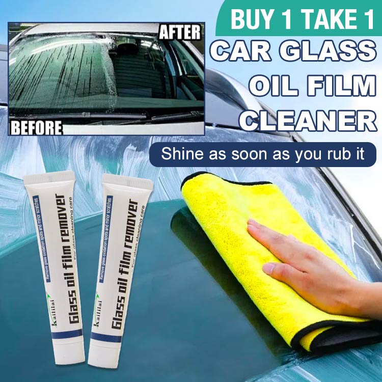 12.12 super Promo Buy 1 Take 1 - Car Glass Oil Film Cleaner-Make the glass clearly visible and drive safe-Effective for up to 12 months